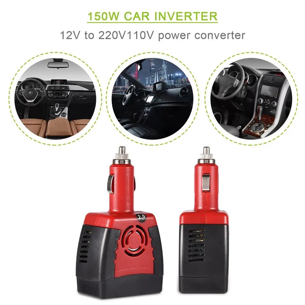 

150W Car Inverter 12V To 220V 110V Power Converter Cigarette Lighter Power Supply Inverter Adapter For Electrical Equipments