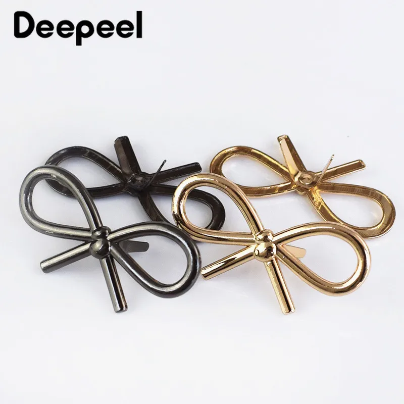 Deepeel 5/10 шт. 44*22 мм с бантом обувь декоративной металлической пряжкой и сумки декор