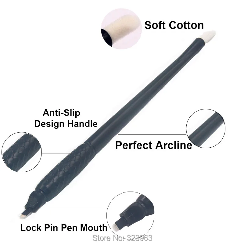 

10pcs Disposable Microblading Tattoo Manual Pen with 0.15mm 18U 7/9/11/14F Blade for Permanent Makeup Eyebrow Embroidery Needles
