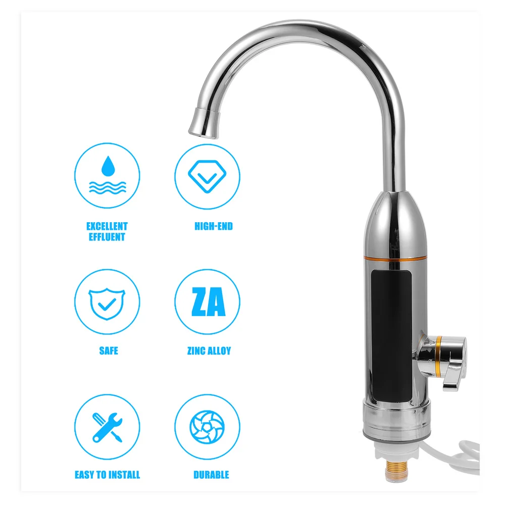 

1 Set Stainless Steel Quick-heat Tap Home Water Electric Heating Faucet(Plug)