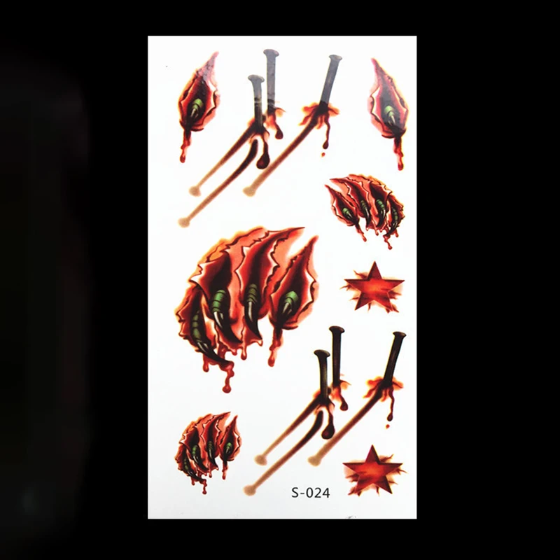 Водостойкая искусственная татуировка 2 шт. кожа макияж крови украшение на