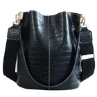 Сумка-мешок с крокодиловым узором для женщин, винтажная дамская сумочка на плечо, Женский саквояж кросс-боди, клатчи и сумочки для покупок