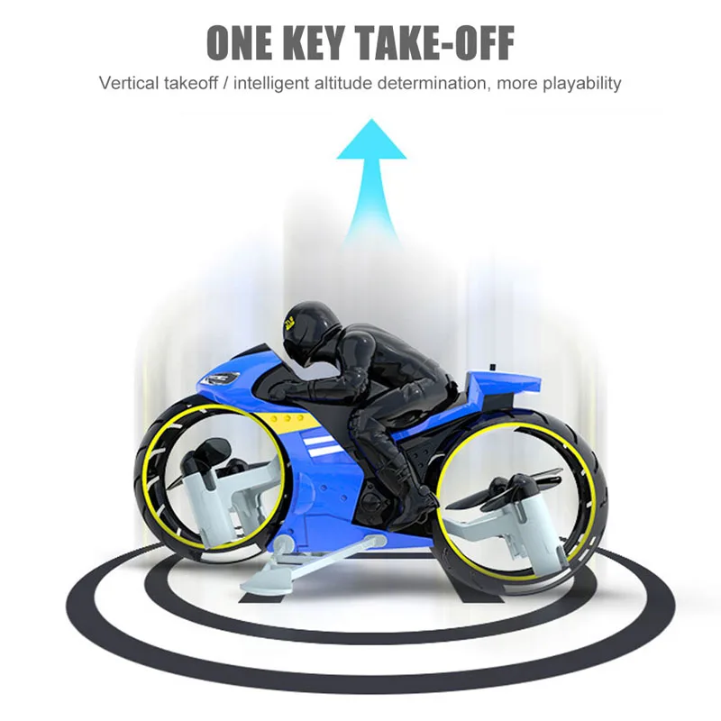 RC Land air двойной режим Fly мотоцикл игрушка дистанционное управление четыре оси