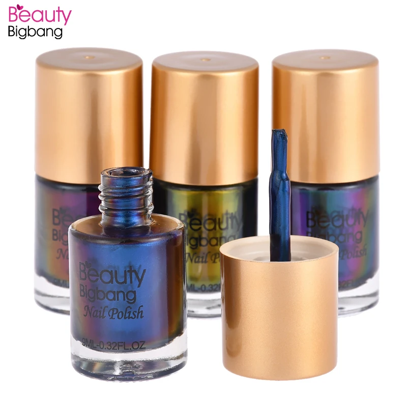 BeautyBigBang 9 мл 5 цветов хамелеон лак для стемпинга лак для дизайна ногтей Прочный ноготь лак Перманентный