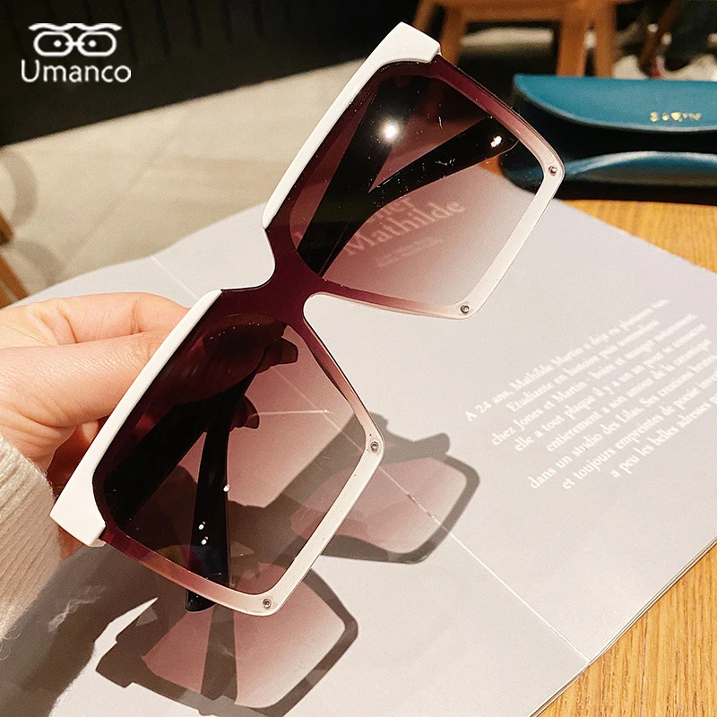 Женские квадратные солнцезащитные очки Umanco большие модные дизайнерские в полной