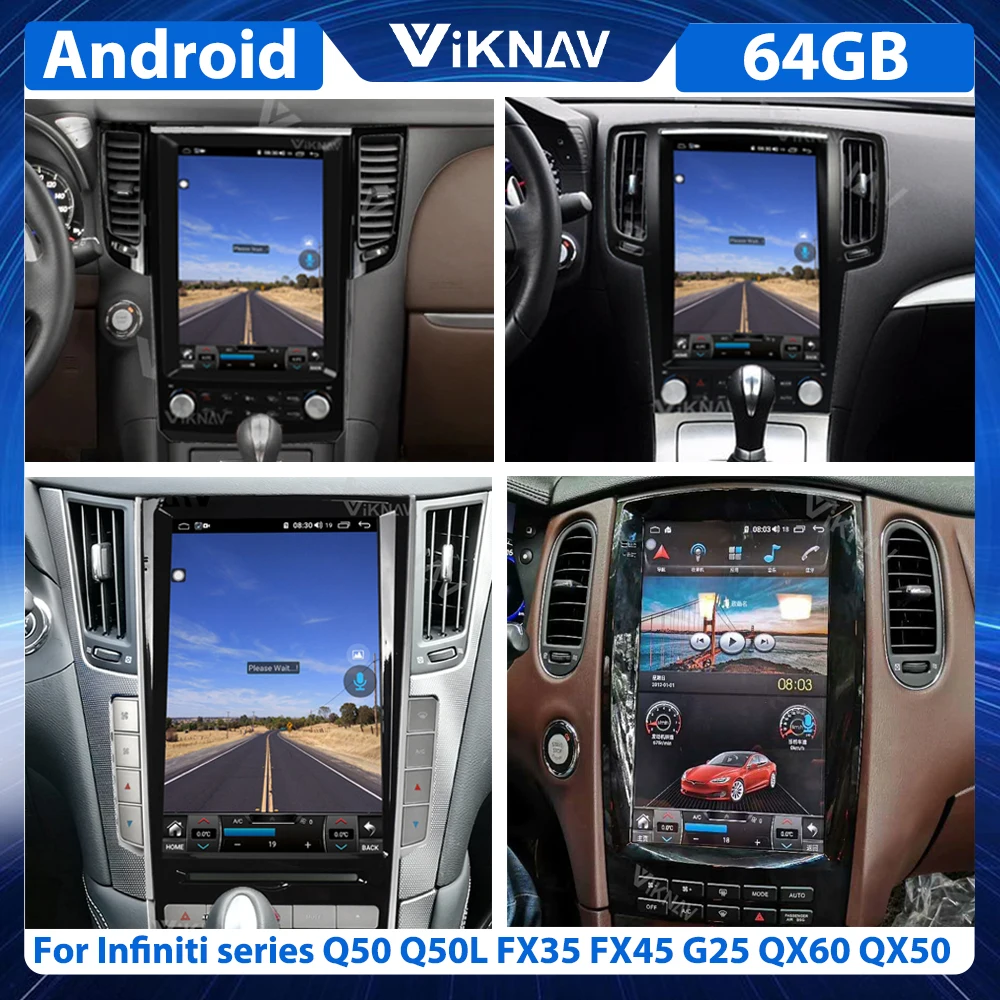 

Мультимедийный автомобильный плеер для Infiniti серии Q50, Q50L, FX35, FX45, G25, G37, QX50, QX60, JX35, QX80, с GPS, 12,1 дюймов