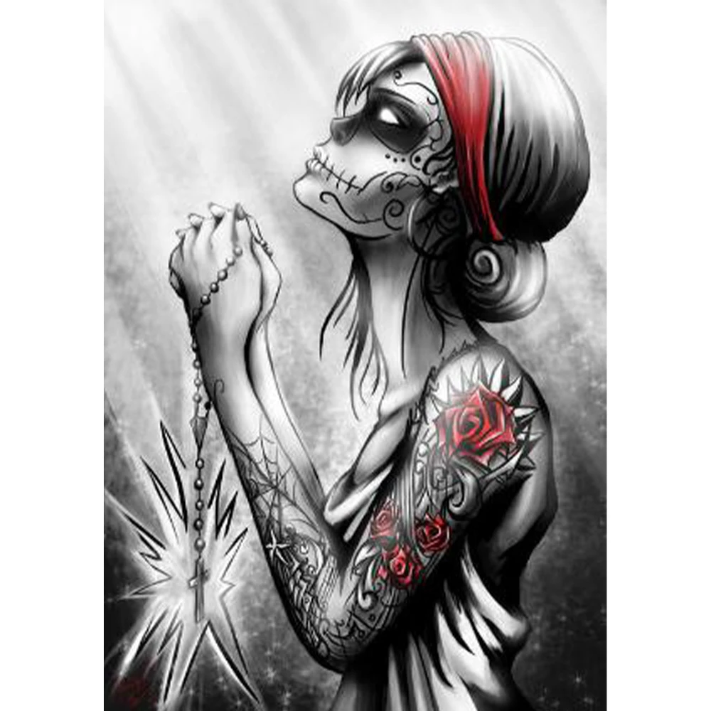 

New Arrival 5D Diamond Painting Full Drill Woman Skull Diamond Embroidery Girl Cross Stitch Sale Handicraft Art Hobby Gift Home