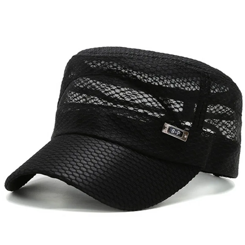

Snapback Cap Summer Men's Flat Cap Breathable Army Military Hats Men Women Hollow Mesh Cap Casual Bone Fishing Cap Couple Hat