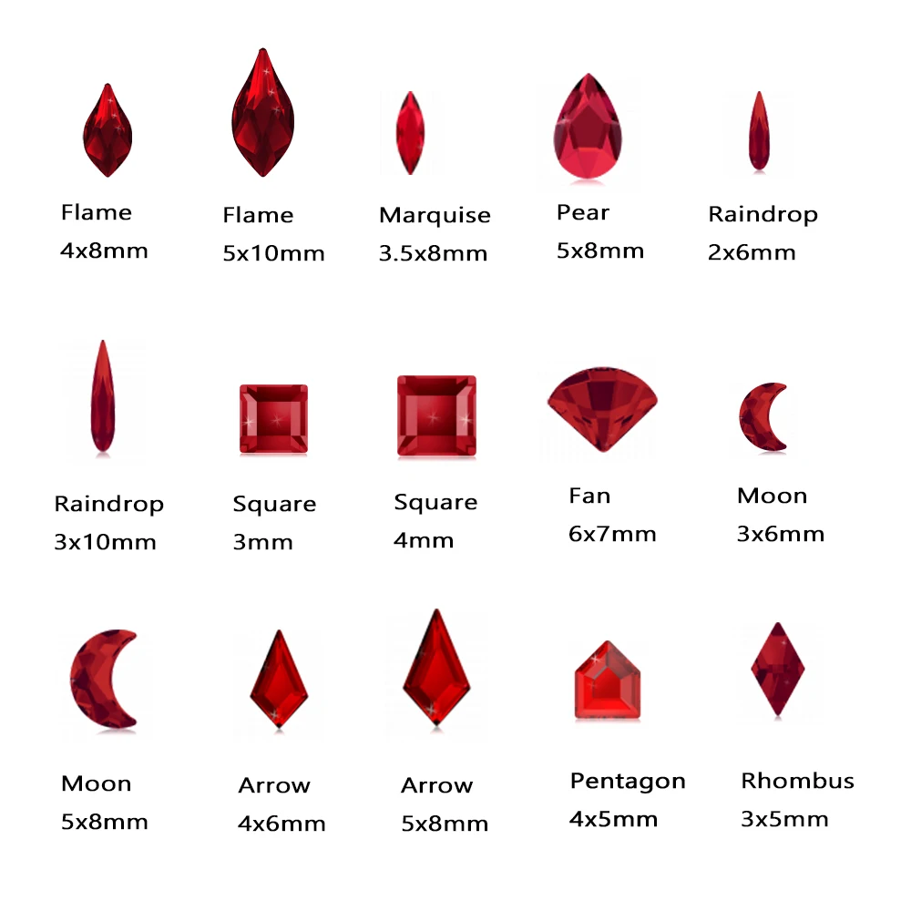 20 штук смешанные Форма красного цвета украшение для ногтей ювелирное изделие на
