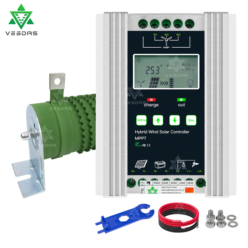 1400 Вт Контроллер заряда солнечной батареи MPPT Гибридный ветровой солнечный PV