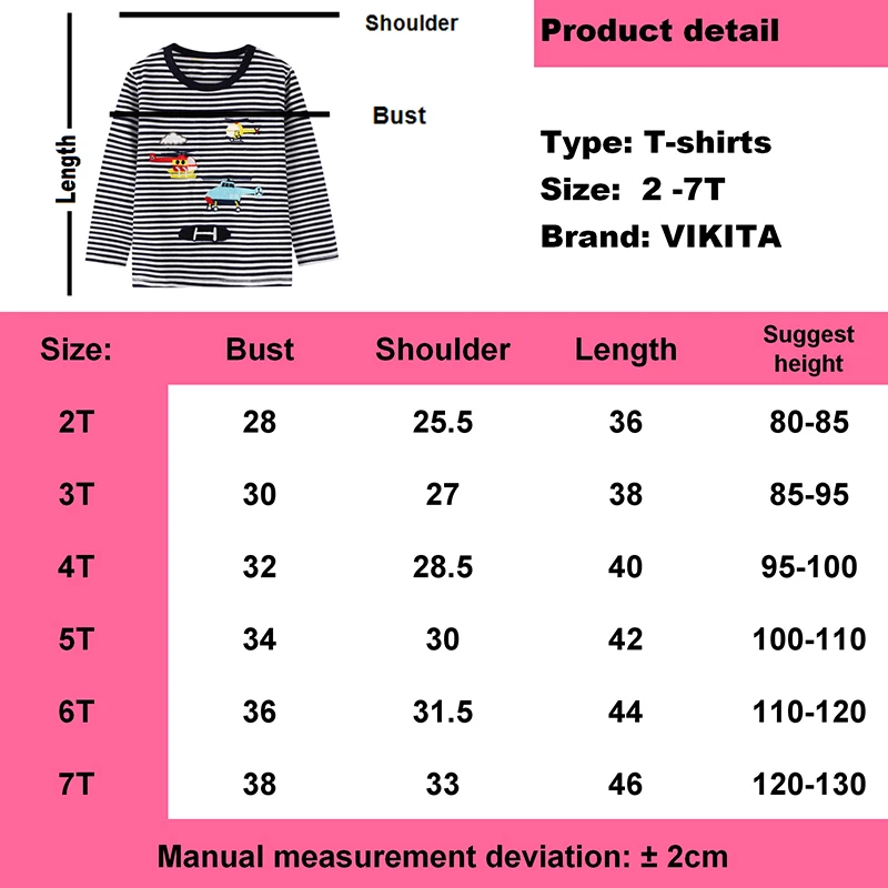 

VIKITA Boys T Shirt Kids Clothes Koszulki Meskie Koszulka Long Sleeve Autumn Tops Baby Boy Cotton T-shirt Enfant Tshirts