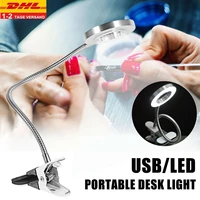 flexible arm magnifying glass with led lights 8x magnifier desk lamp for beauty reading soldering magnifier lamp