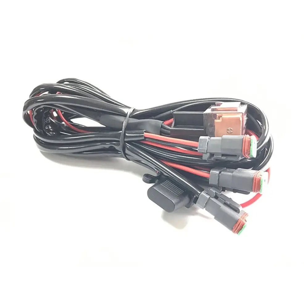 

Connecting 3 Car LED Work Light Wiring Harness With DT Connecter Waterproof Universal for Long Strip Light Off-road Spotlights