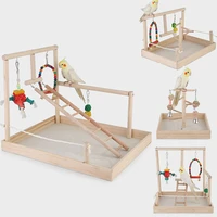 platform playground exercise gym game rack wooden bird perch rack parrot ladder interactive toy bird supplies