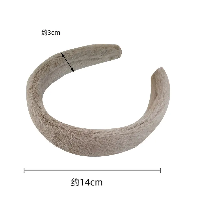 Повязка на голову из искусственного меха в Корейском стиле широкий пушистый