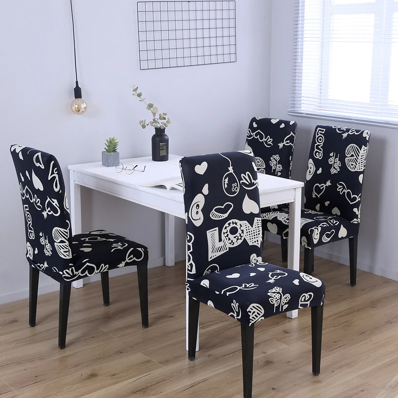 4/5/6 Pieces Chair Cover Chair Covers for Weddings Slipcovers Stretch Removable Dining Seat Seat Covers Housse De Chaise - Цвет: K106