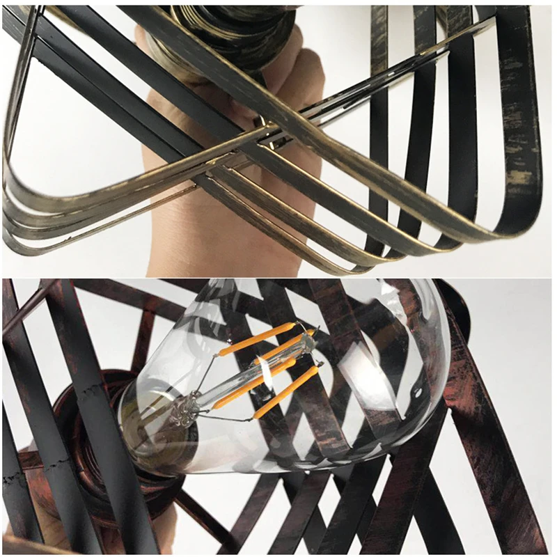 Винтажный креативный подвесной светильник E27 в стиле ретро железная клетка