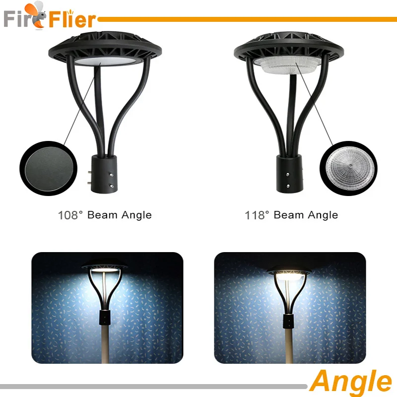 Jardim à Prova Conduziu a Luz Área de Estacionamento Elétrico ao ar Pces Rohs Etl Dlc Listado Dwaterproof Água 50w 80 100 Luz 150w Pós Lâmpada Superior Dispositivo Livre 4 ce ul 6 listado jardim à prova dwaterproof água conduziu