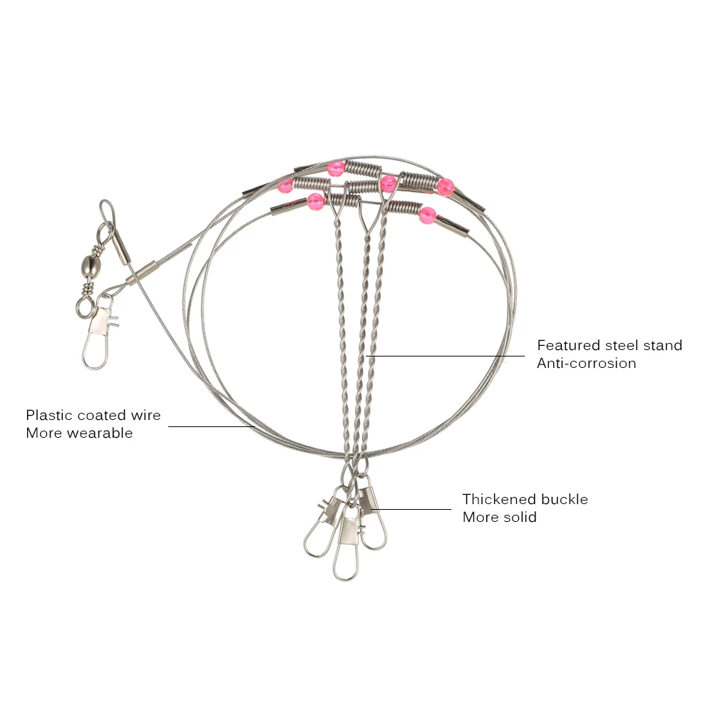 5 шт. рыболовный крючок Рыболовные снасти проволока лидер анти-обмотка Вертлюг из