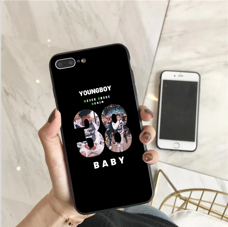 Phone Case For iPhone X XR XS MAX Never Broke Again YoungBoy Pop rapper 11 6 6S 7 8Plus Soft silicone Cover |