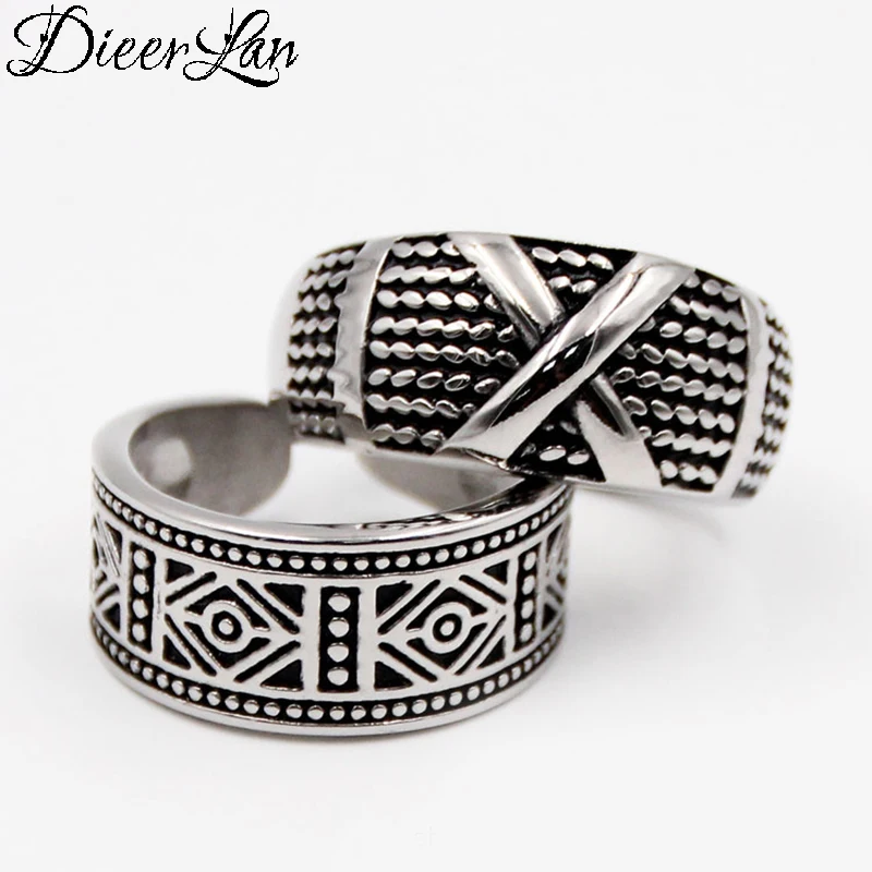 DIEERLAN личные серебряные большие ретро кольца с крестом для женщин Свадебные