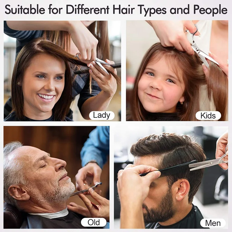 

11 Pcs Professional Hair Cutting Scissors Set Thinning Shears Hair Razor Comb Clips Cape Hairdressing Kit Barber Home