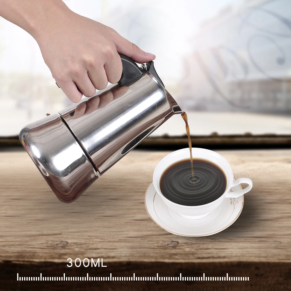 Чайник Moka, Кофеварка, эспрессо, плита, Перколятор, эспрессо, чайник, плита, топ, Кофеварка, итальянский эспрессо, Кофеварка, горшок - Цвет: 300ml