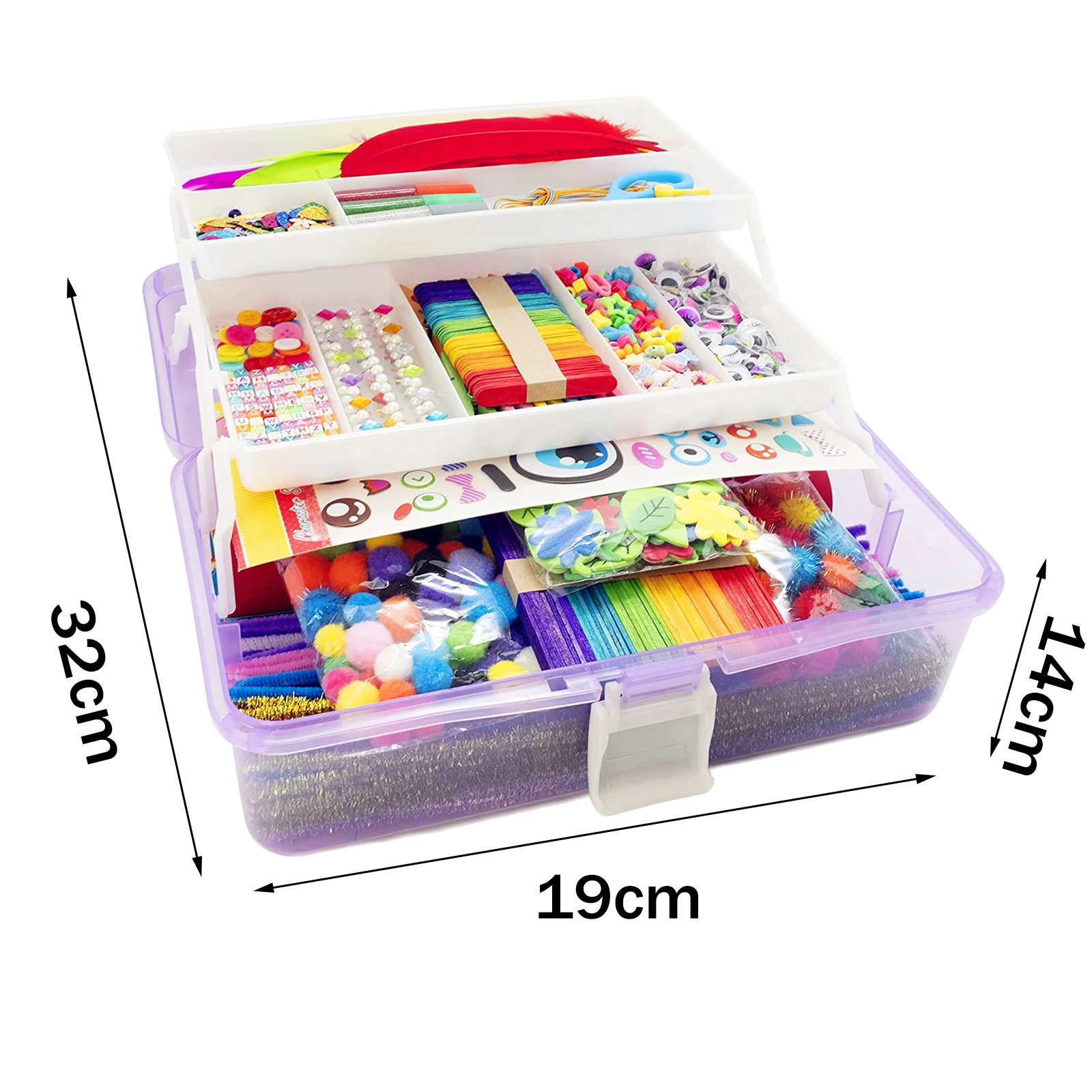 Suministros de arte completo para ni&ntilde;os y ni&ntilde;as, caja plegable para manualidades de Navidad, 1000 Uds.-5