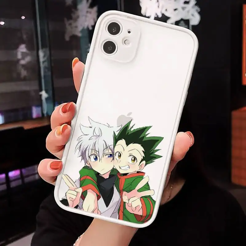 

HUNTER x HUNTER Gon Killua Anime Phone Case For iPhone 12 11 Mini Pro XR XS Max 7 8 Plus X Matte transparent White Back Cover
