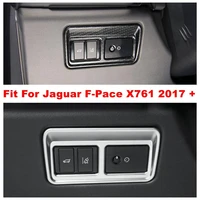 head lights lamps switch button frame decoration cover trim fit for jaguar f pace x761 2017 2020 abs matte carbon fiber look