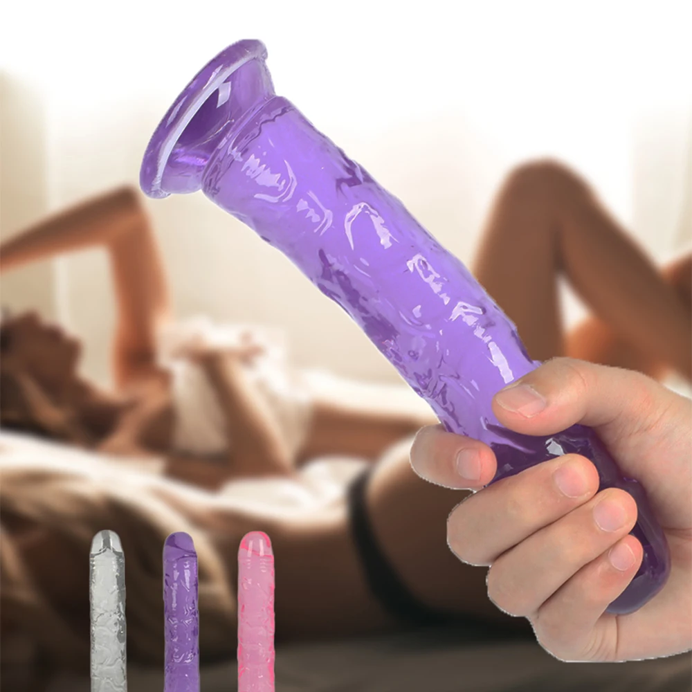 Erotic Soft Jelly Dildo Anal Butt Plug Realistic Penis Strong Suction Cup Dick Toy for Adult G-spot Orgasm Sex Toys Woman | Красота и