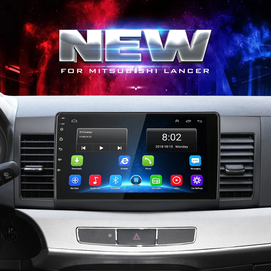 Jansite 1" автомобильное радио для Mitsubishi Lancer 2 2007-2012 RDS Android Авторадио 2.5D ips сенсорный экран Bluetooth плееры с рамкой