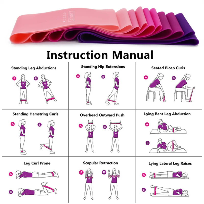 5 шт./компл. спортивные Эспандеры уровней резинки для упражнений в спортзале
