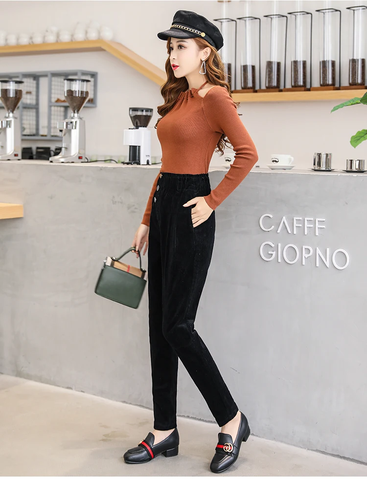 Women Corduroy Pants Vintage Casual Warm Woman Corduroy Trousers Loose Harem Pant S-5XLPlus Size Autumn Winter New Fashion