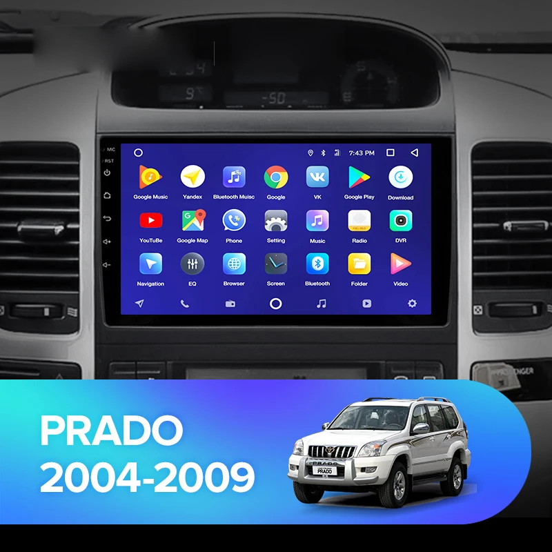2 Din Android 9 1 для Toyota Land Cruiser Prado 120 2004 2009 автомобильное радио мультимедийный