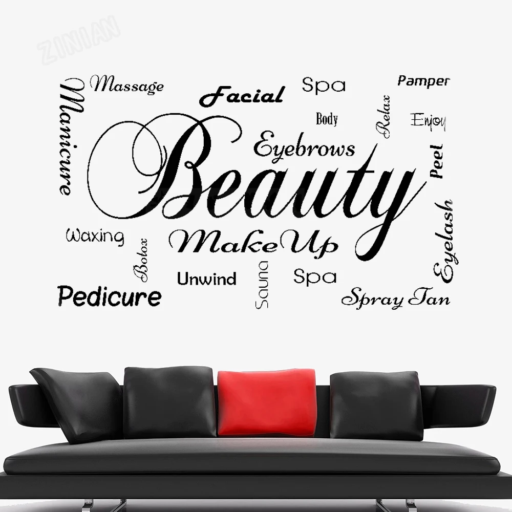 

Beauty Qoutes Wall Decals For Salon Vinyl Wall Stickers For Living Room Home Decor Art Wall Paper For Girls Room Waterproof Y125