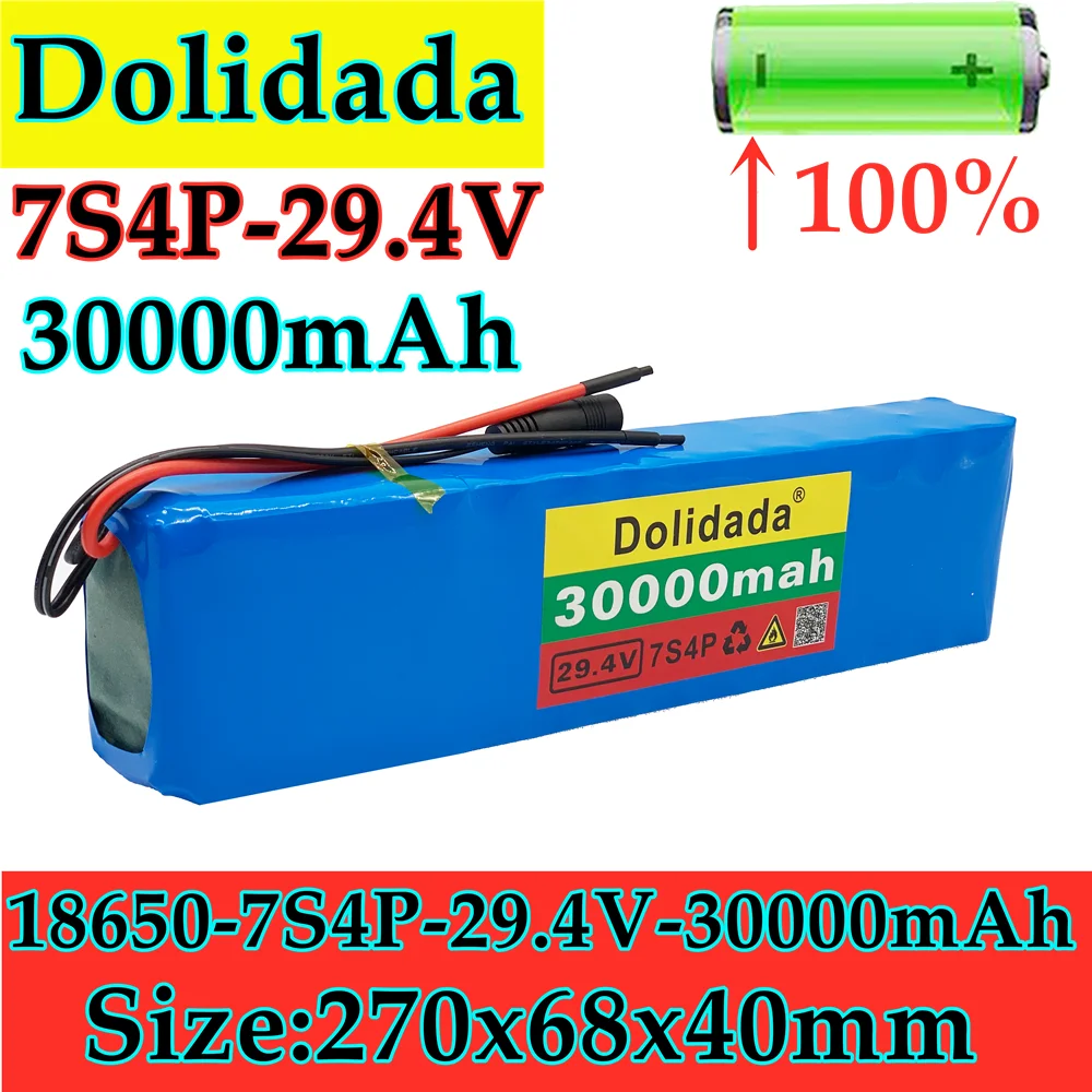 

2021 new 7s4p 24 V 30000 MAH electric bicycle motor eBike scooter lithium ion battery pack 29.4V 18650 rechargeable battery