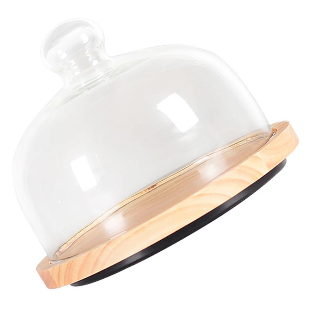 

1pc Creative Dessert Storage Tray Cake Display Plate Wood Glass Food Holder