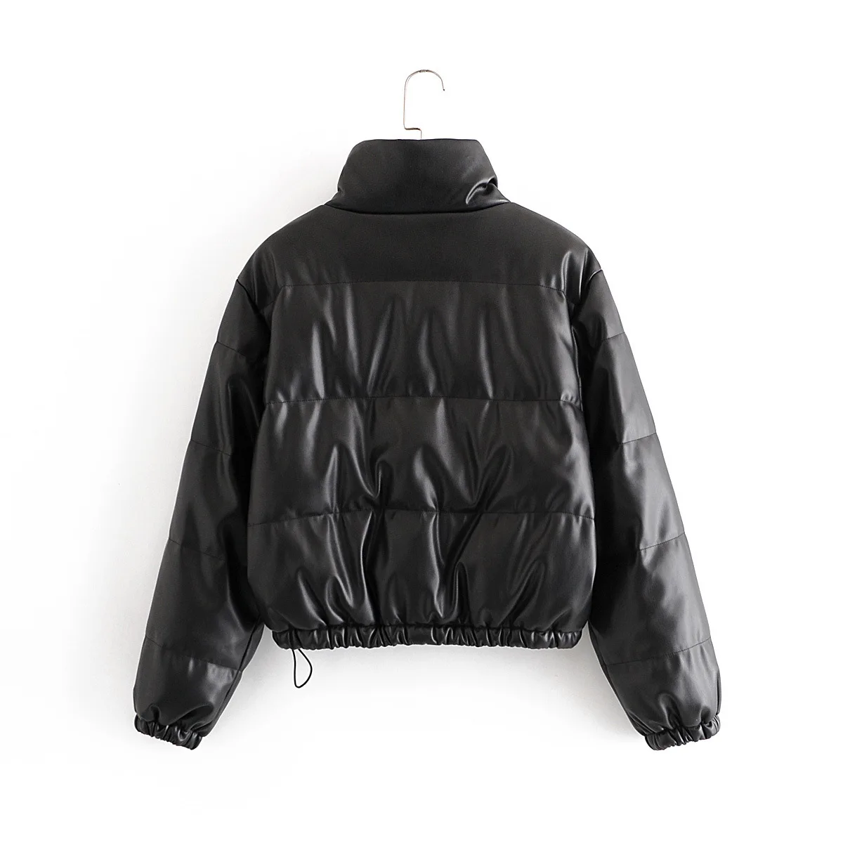 

Winter Women's Jacket Thick Warm Short Parka Black Pu Leather Coats Woman Parkas Elegant Zipper Cotton Jackets Coat Female New