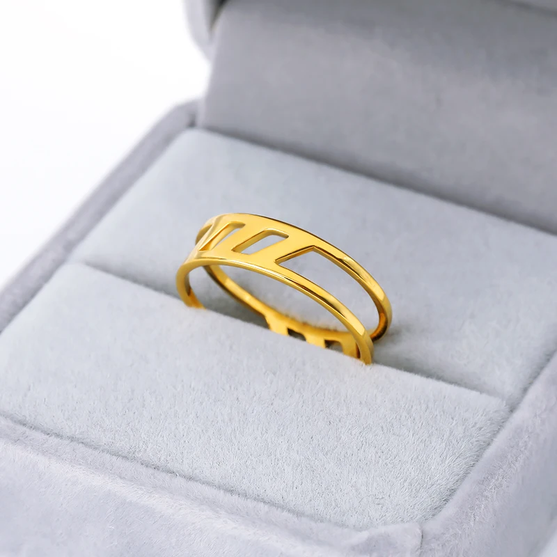 Женское кольцо из нержавеющей стали с геометрическим узором | Украшения и