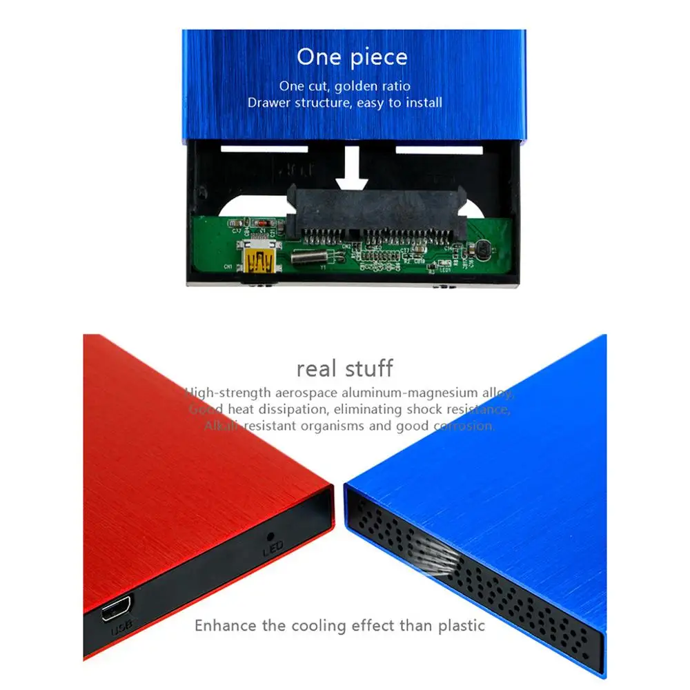 

Blueendless U23 External Hard Drive 2.5 Portable Hard Drive HD 60GB - 2TB Desktop Laptop Metal HDD Hard Disk 2.5"