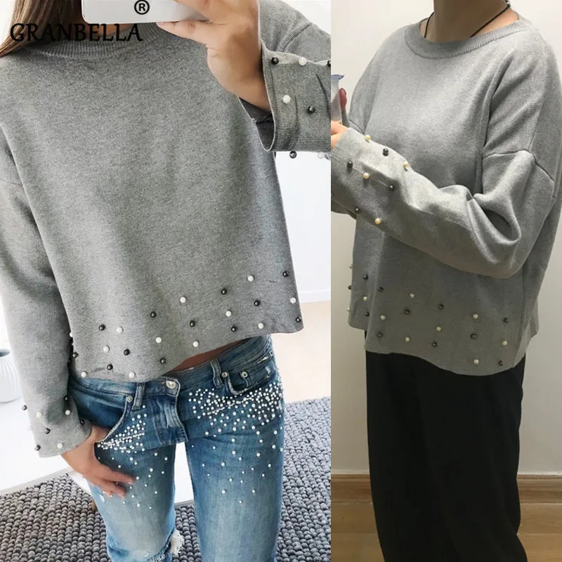 Женский вязаный свитер большого размера плюс высокого качества Свободный