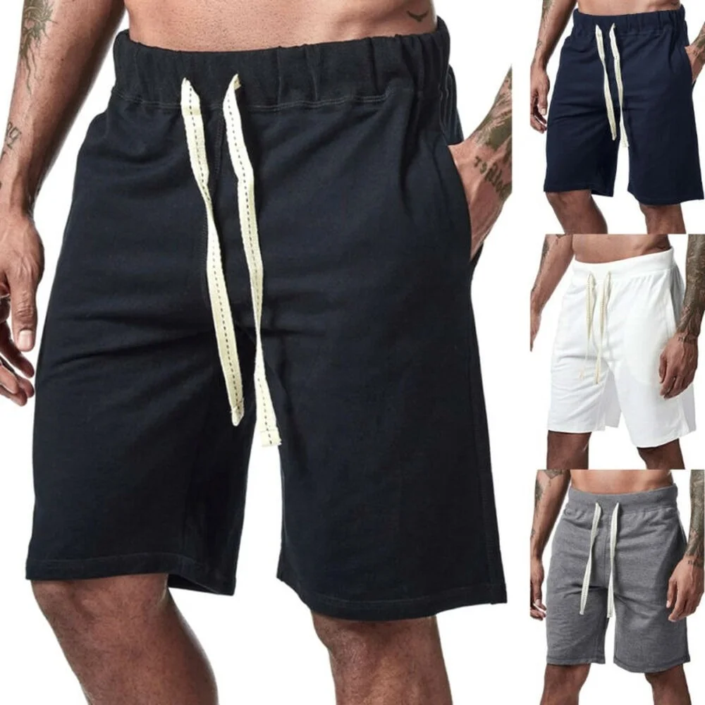 

Men'S Drawstring Elastic Waist Shorts Summer Leisure Sports Fitness Shorts USA