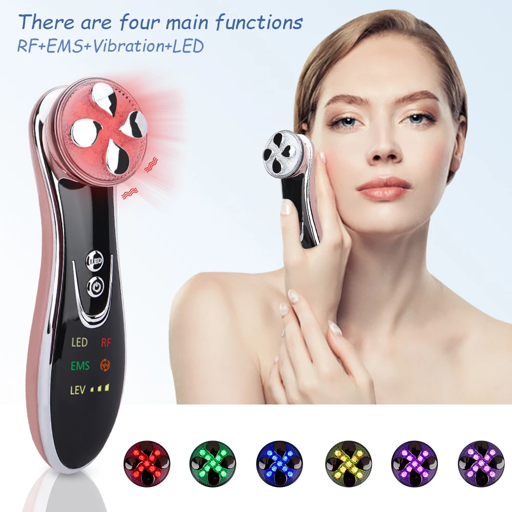 

RF LED Electroporation Beauty Apparatus Photon Light Therapy Anti-wrinkle Machine Rf Device USB Charging Skin Face Care Device