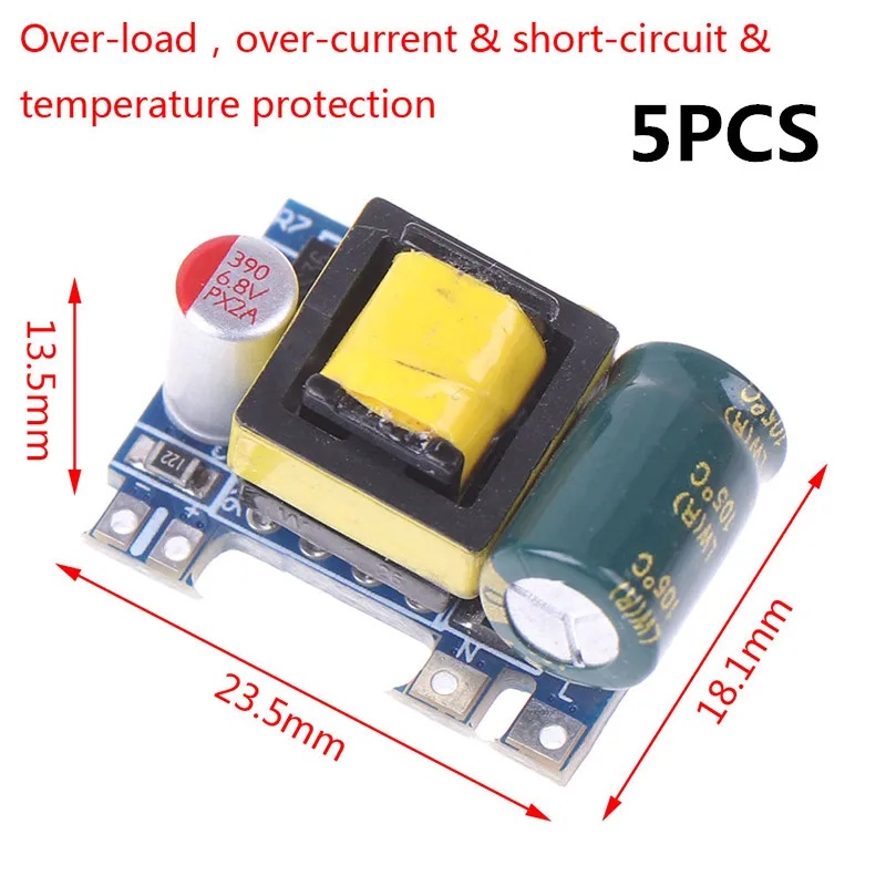 

5 шт. Горячее предложение мини AC-DC 110V 120V 220V 230V To 5V 12V преобразователь модуль Питание оптовая продажа