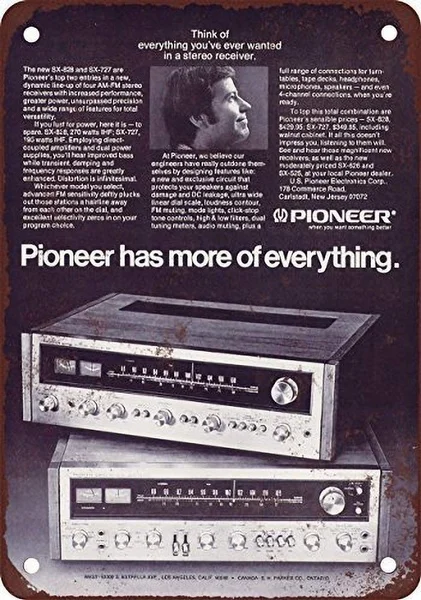 

Pioneer Стерео ресиверы Ретро жестяной знак Ностальгический Орнамент металлический плакат Гараж арт-деко Бар Кафе Магазин