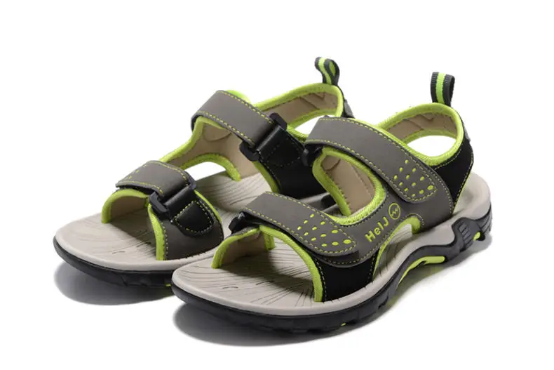 

Summer Beach Shoes Men Casual Hook and Loop Leather Men Sandals Comfort Size 36-45 Couple Beach Sandals Men Sandalia Masculina