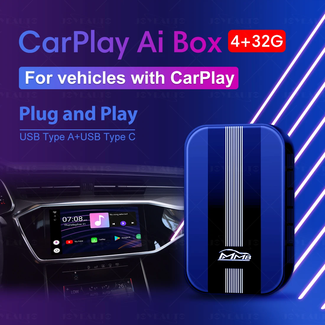 MMB мультимедийное Видео Android 9 0 коробка беспроводной Apple Carplay Автомобильное
