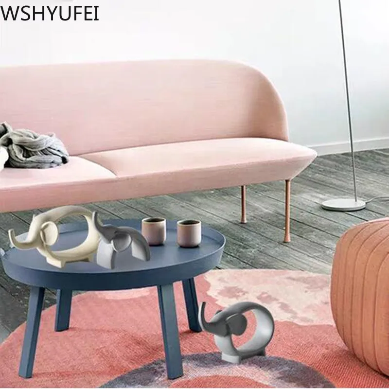 Скандинавские минималистичные изделия из смолы милый слон статуя животных