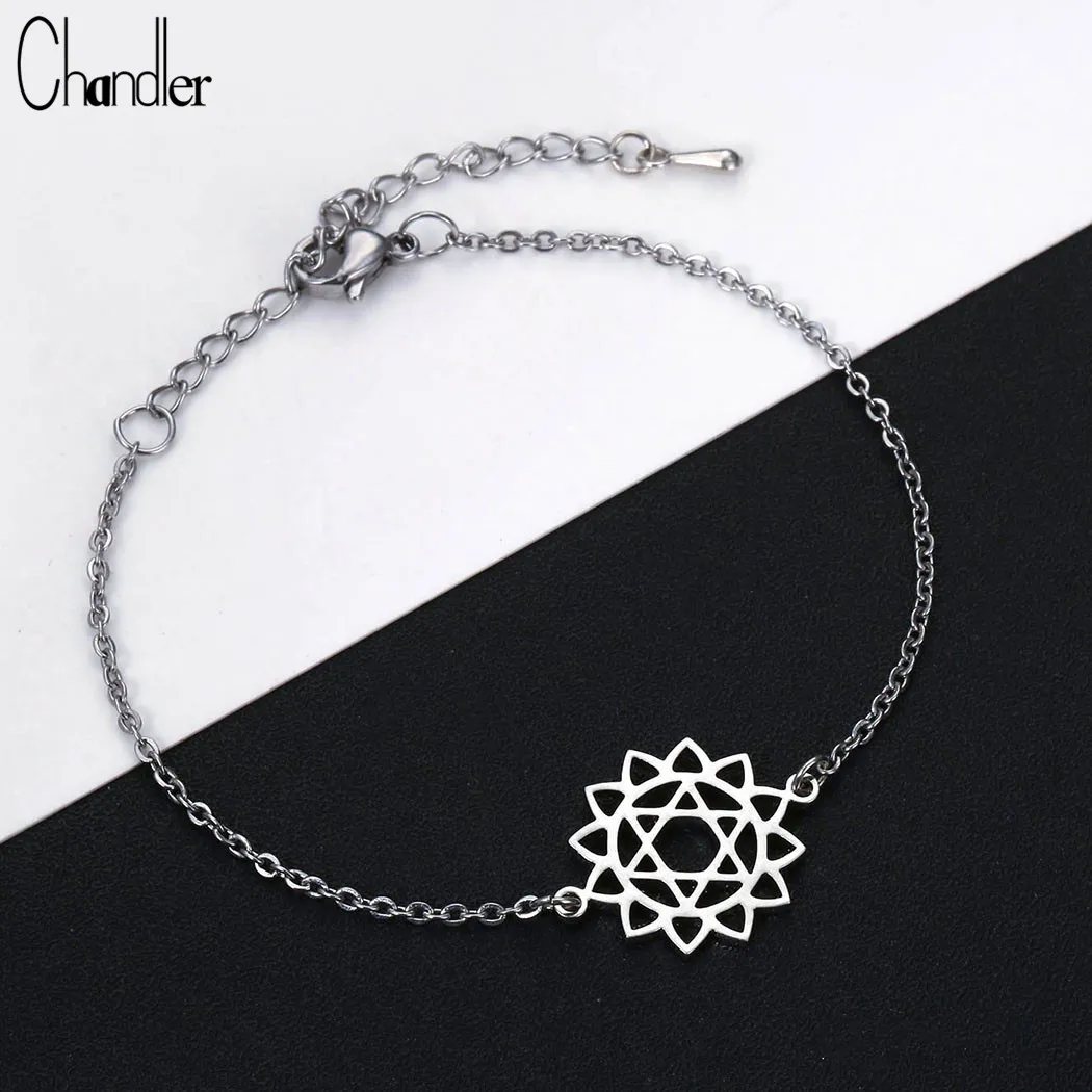 Чандлер чакра браслет с цветком лотоса Йога Медитация Исцеление мусульманский
